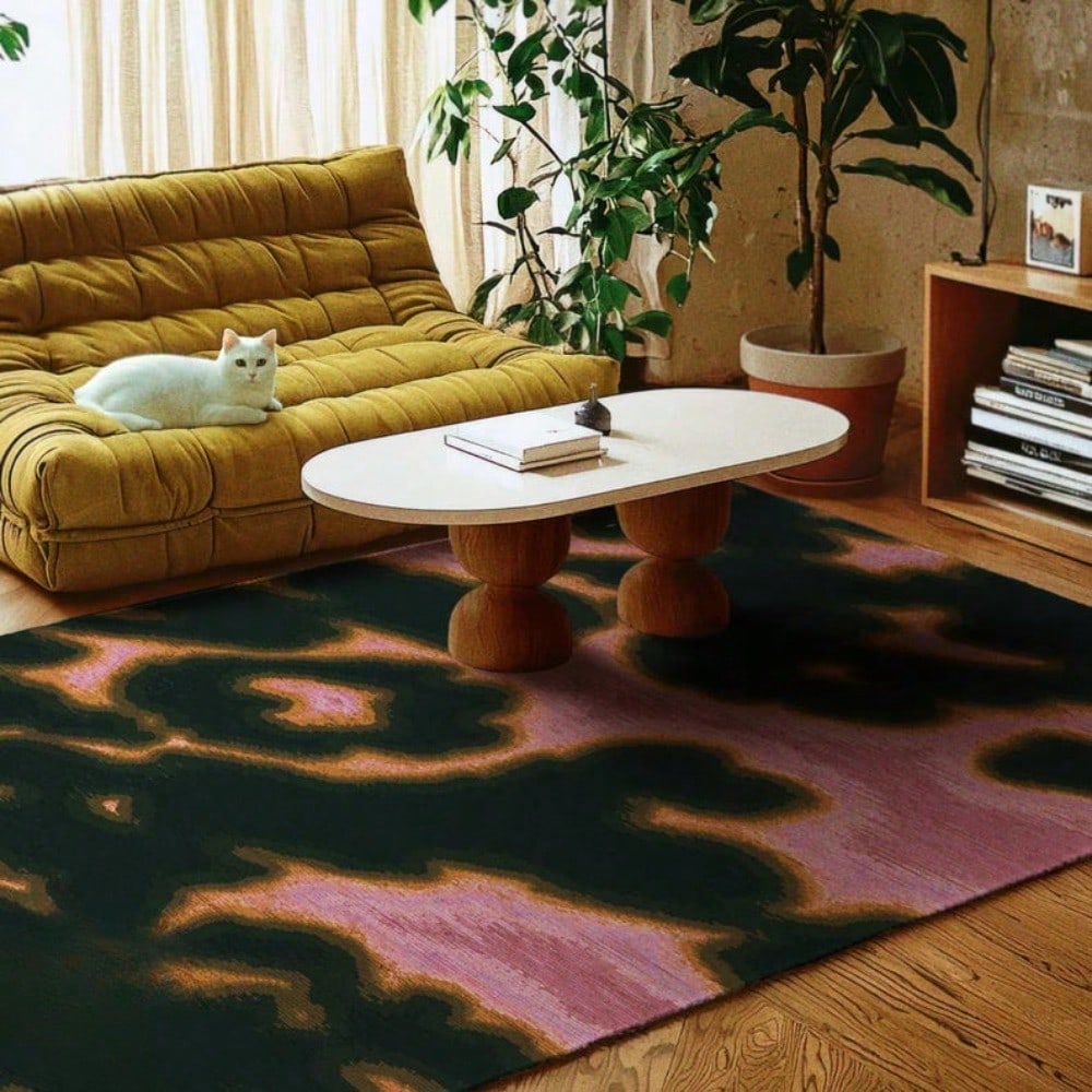 Commercial Printing Items - Animal Print Pink Green Area Rug