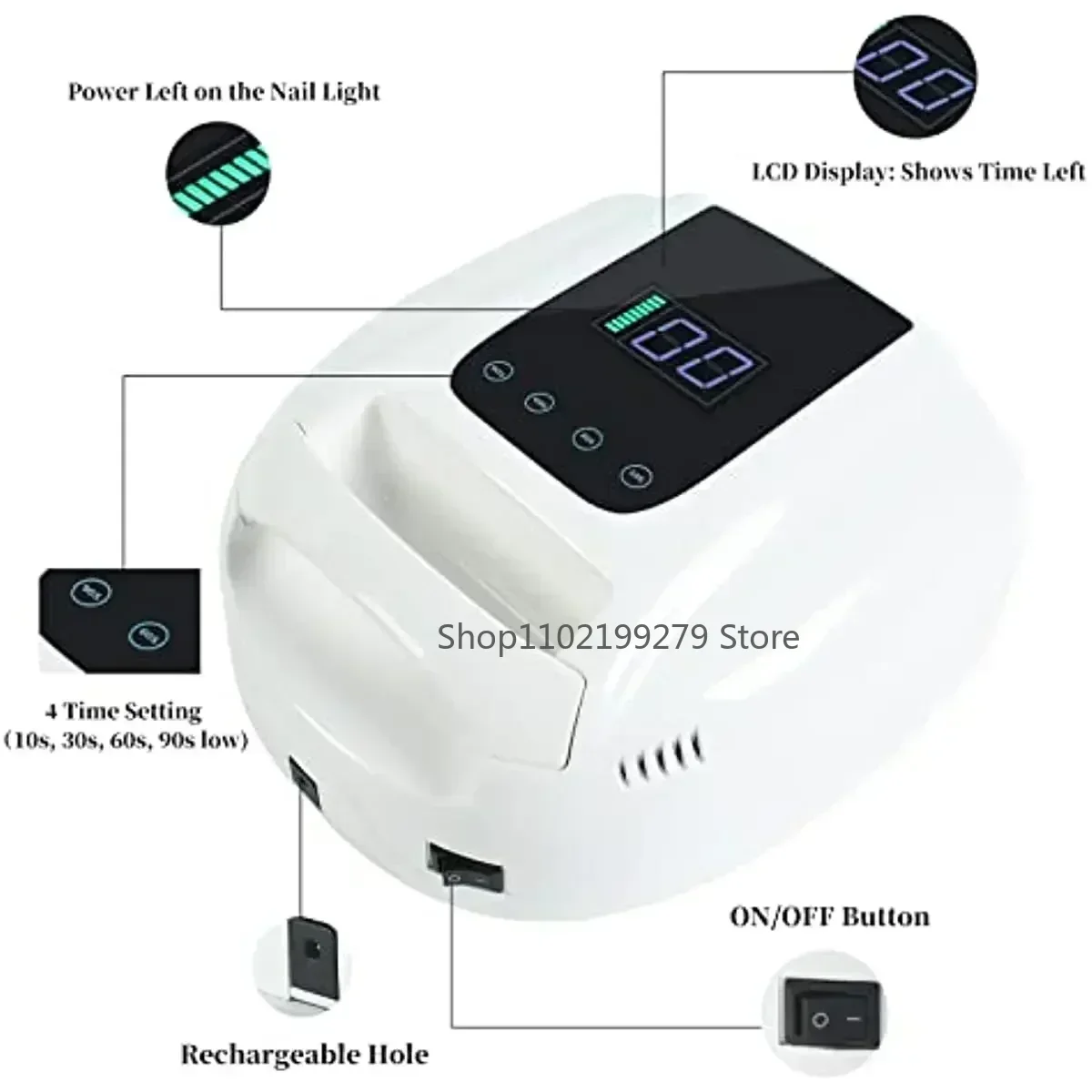 New Rechargeable Nail Lamp Cor - Exposure Unit Uv 评论和价格