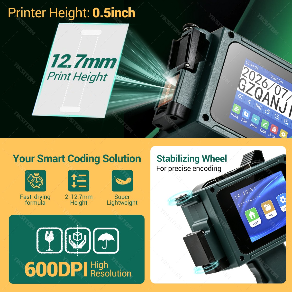 Newly Upgraded 0.5Inch 12.7mm  - Commercial Printing Ink 评论和价格